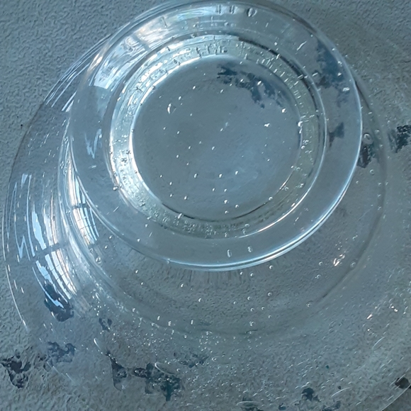 Seeded Glass, Clear,  Footed,  Contemporary Bowl - Picture 5 of 8